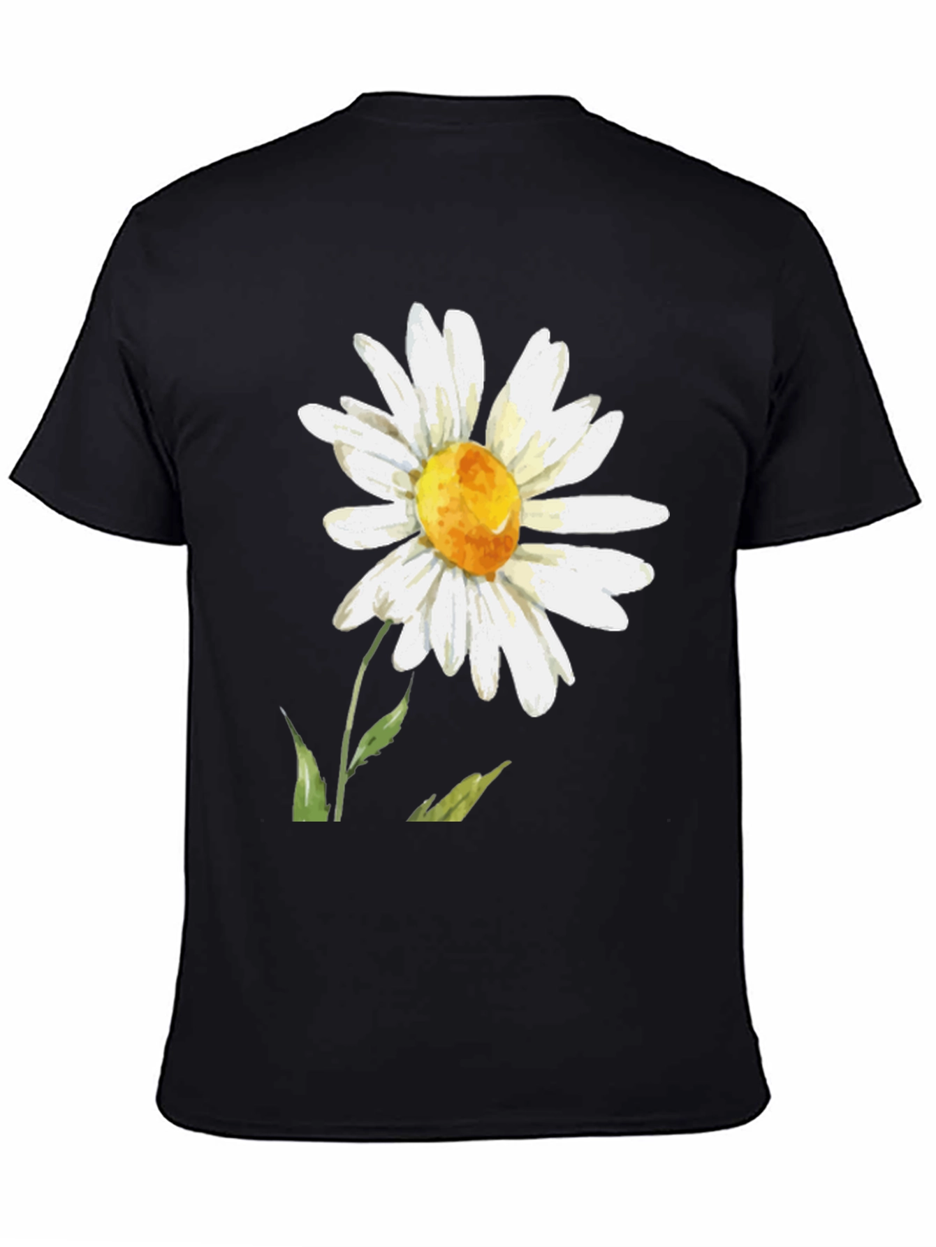 Daisy Flower Graphic T-Shirt - Black