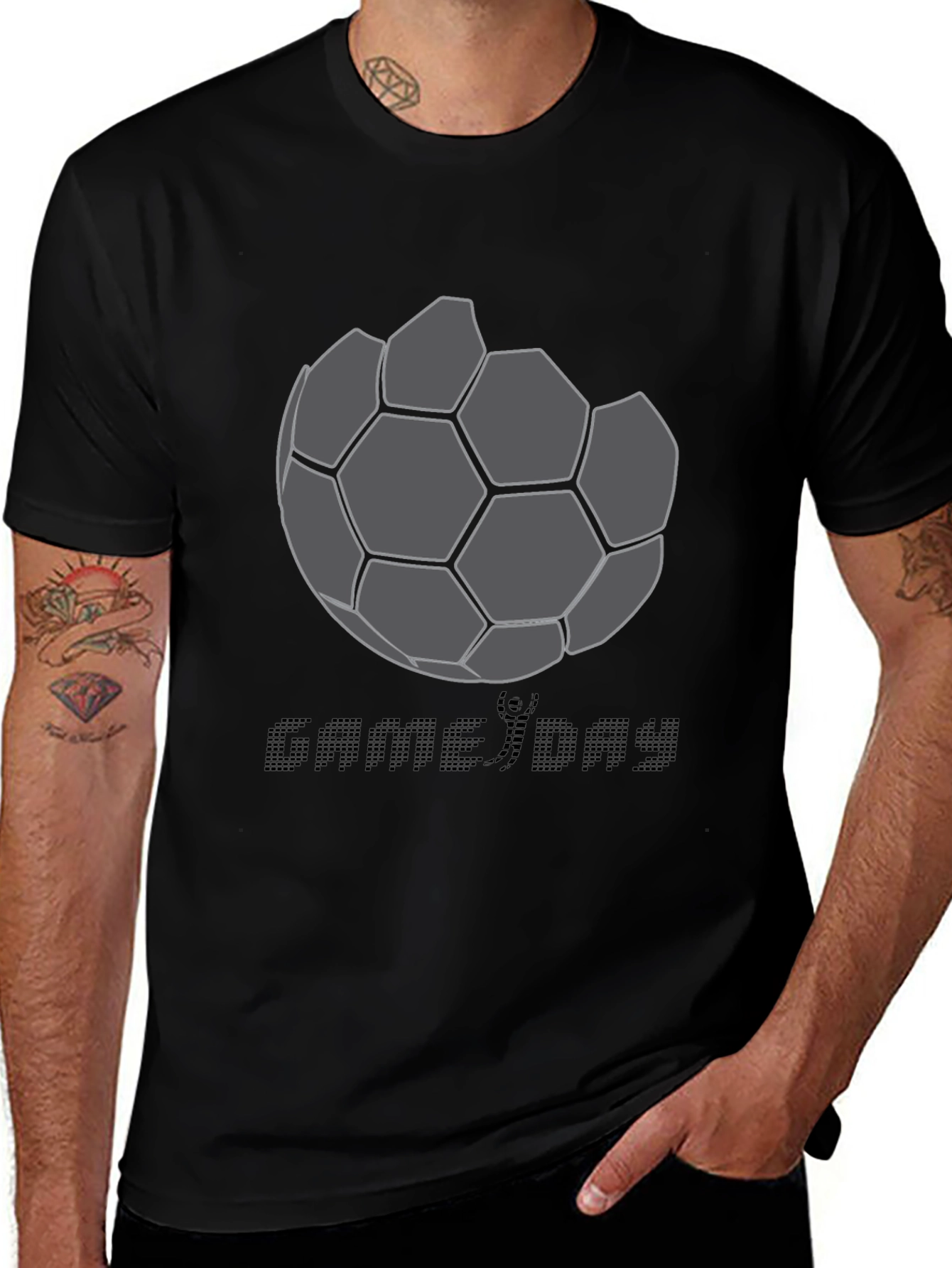 Game Day Soccer Graphic Tee - Black