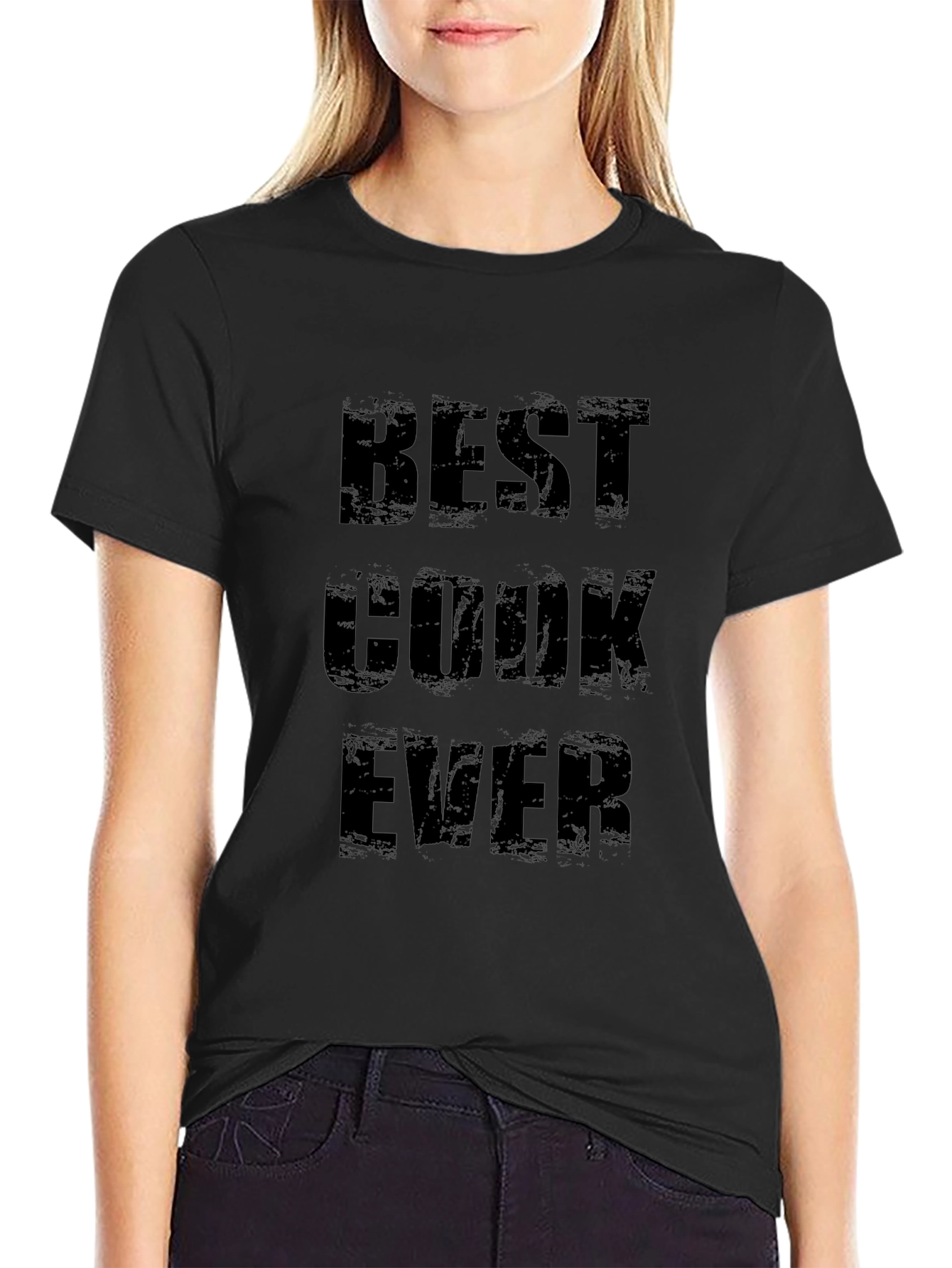 Best Cook Ever Graphic Tee - Black Cotton Shirt