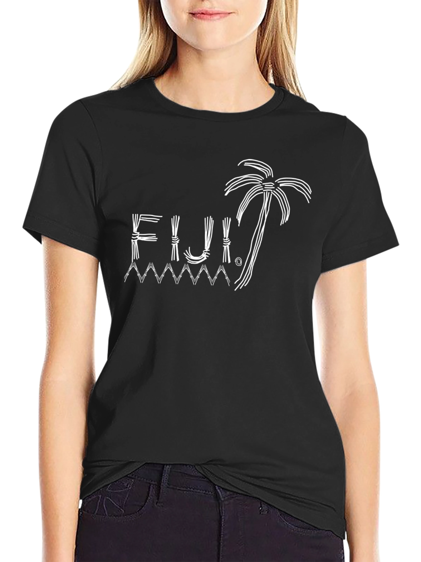 Fiji Island Graphic Tee - Black Cotton T-Shirt