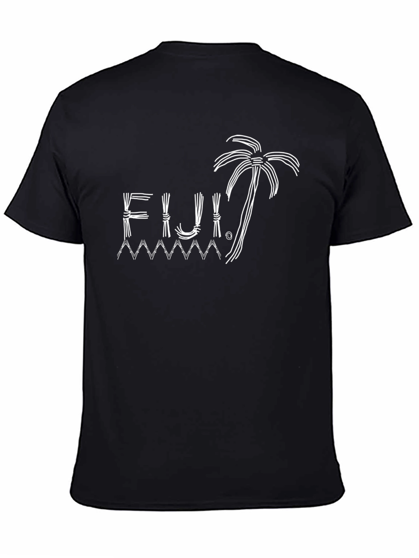 Fiji Island Graphic Tee - Black Cotton T-Shirt