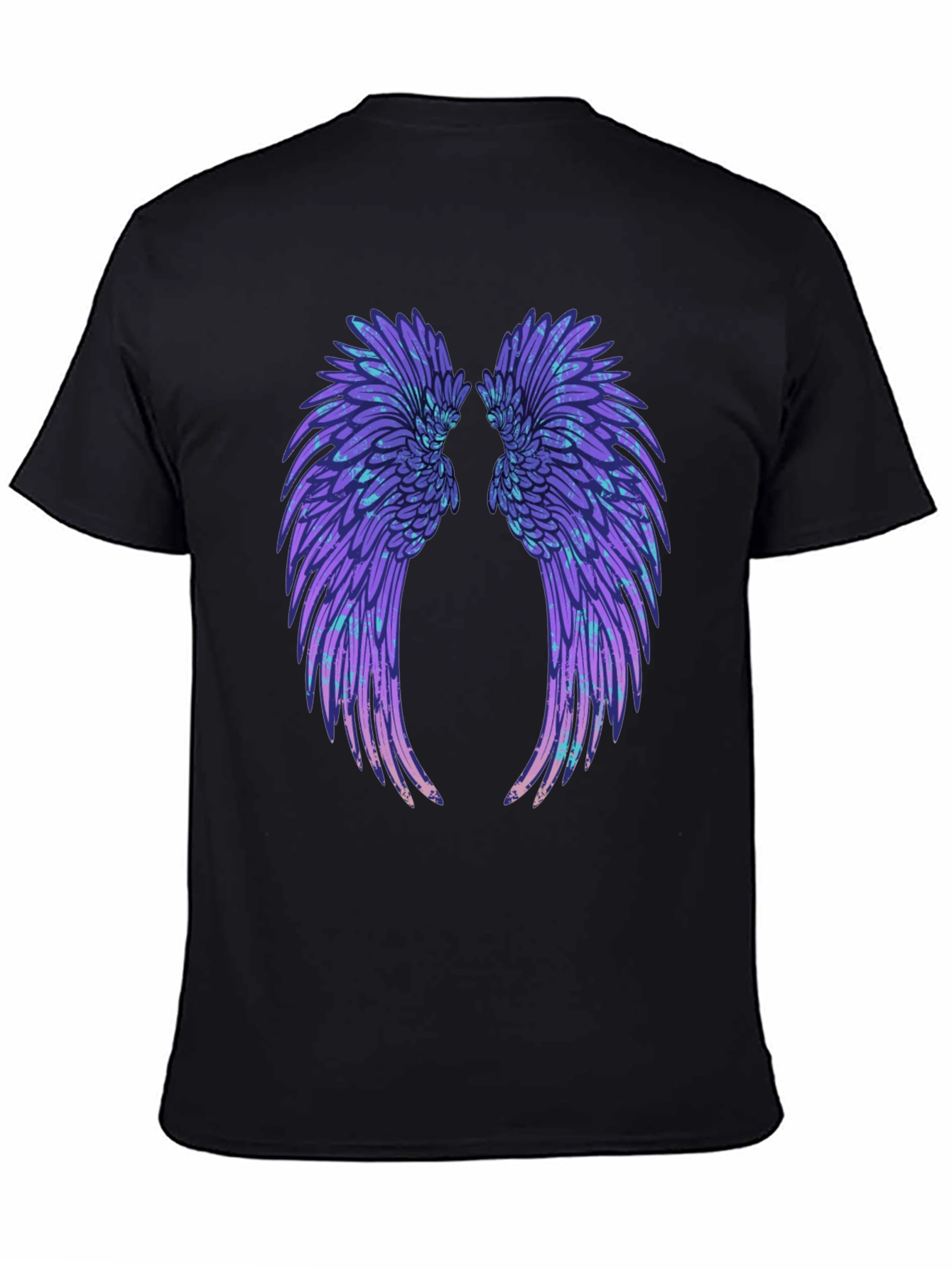 Wings Graphic Tee - Black Cotton T-Shirt