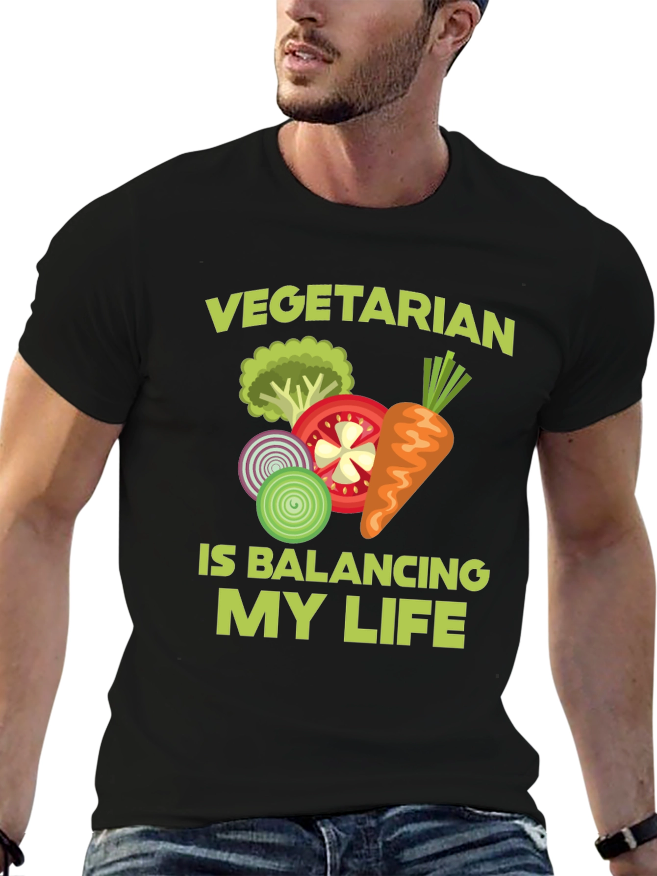 Vegetarian Balancing Act Graphic Tee