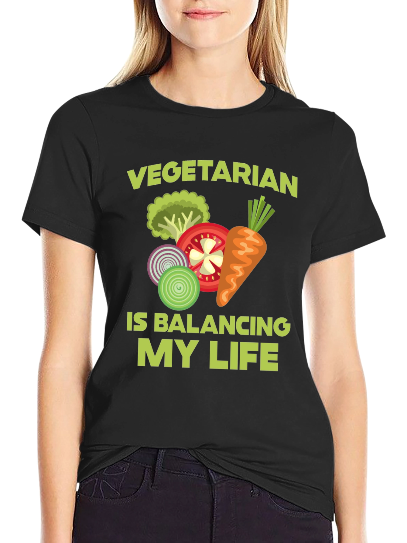 Vegetarian Balancing Act Graphic Tee
