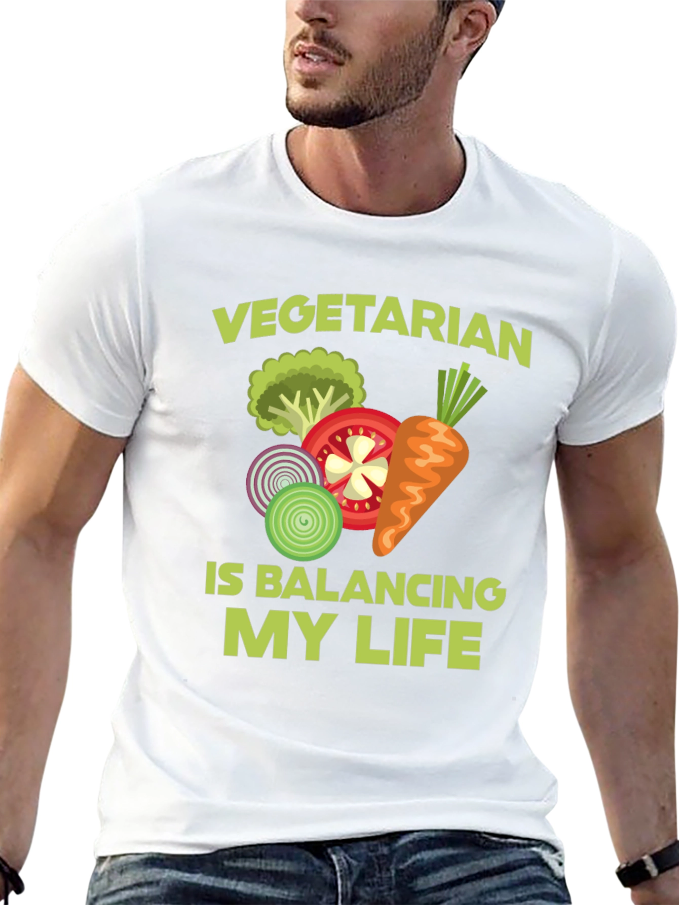 Vegetarian Balancing Act Graphic Tee