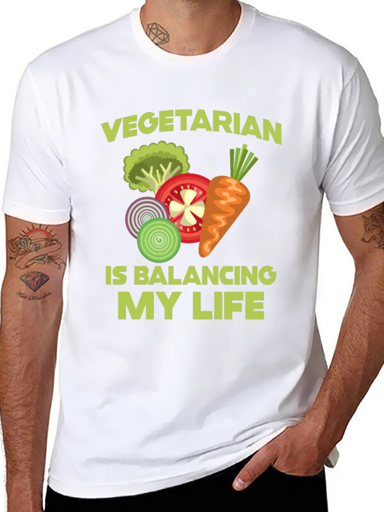 Vegetarian Balancing Act Graphic Tee