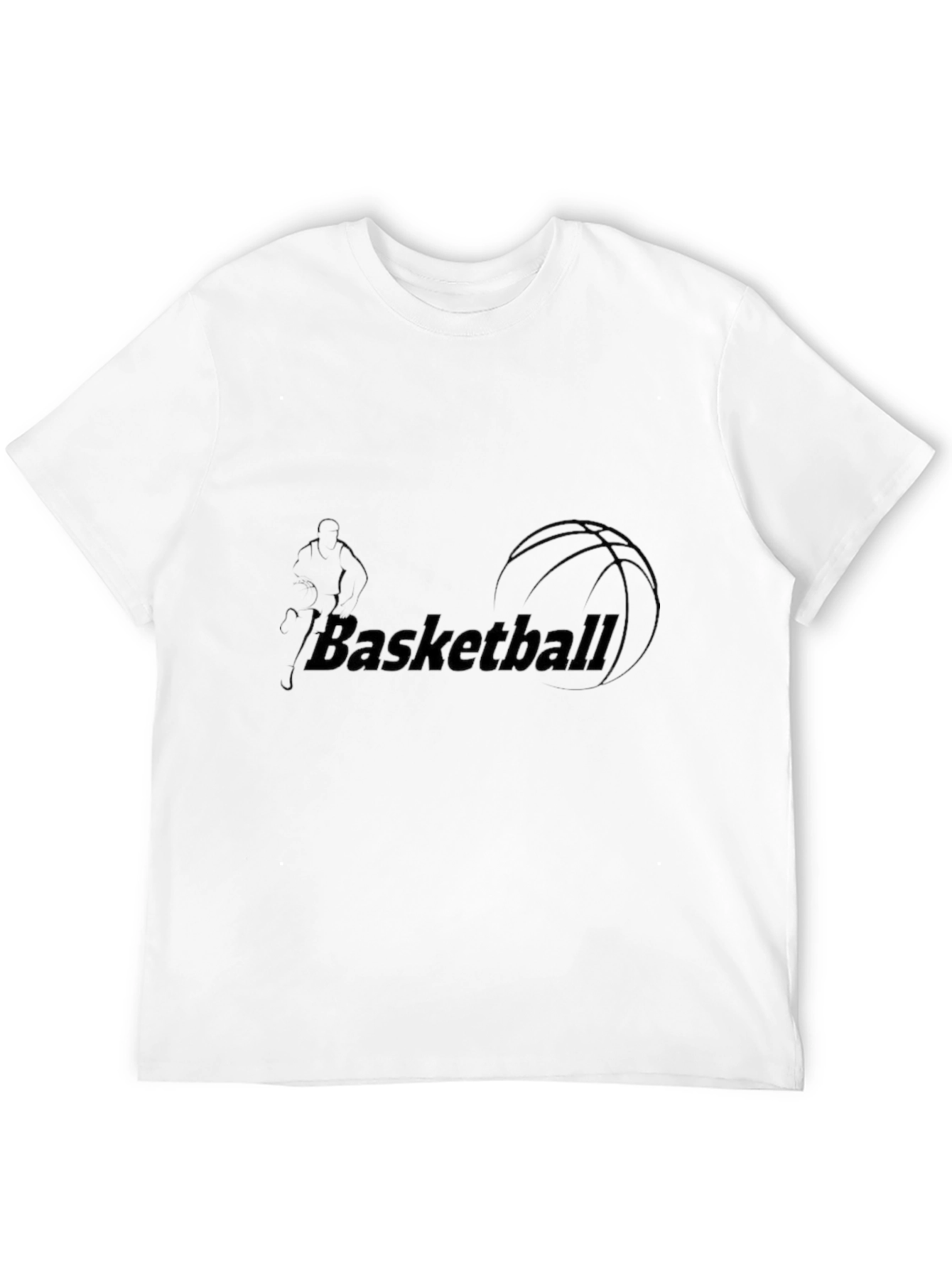 Basketball Graphic Tee - Black Cotton Blend T-Shirt