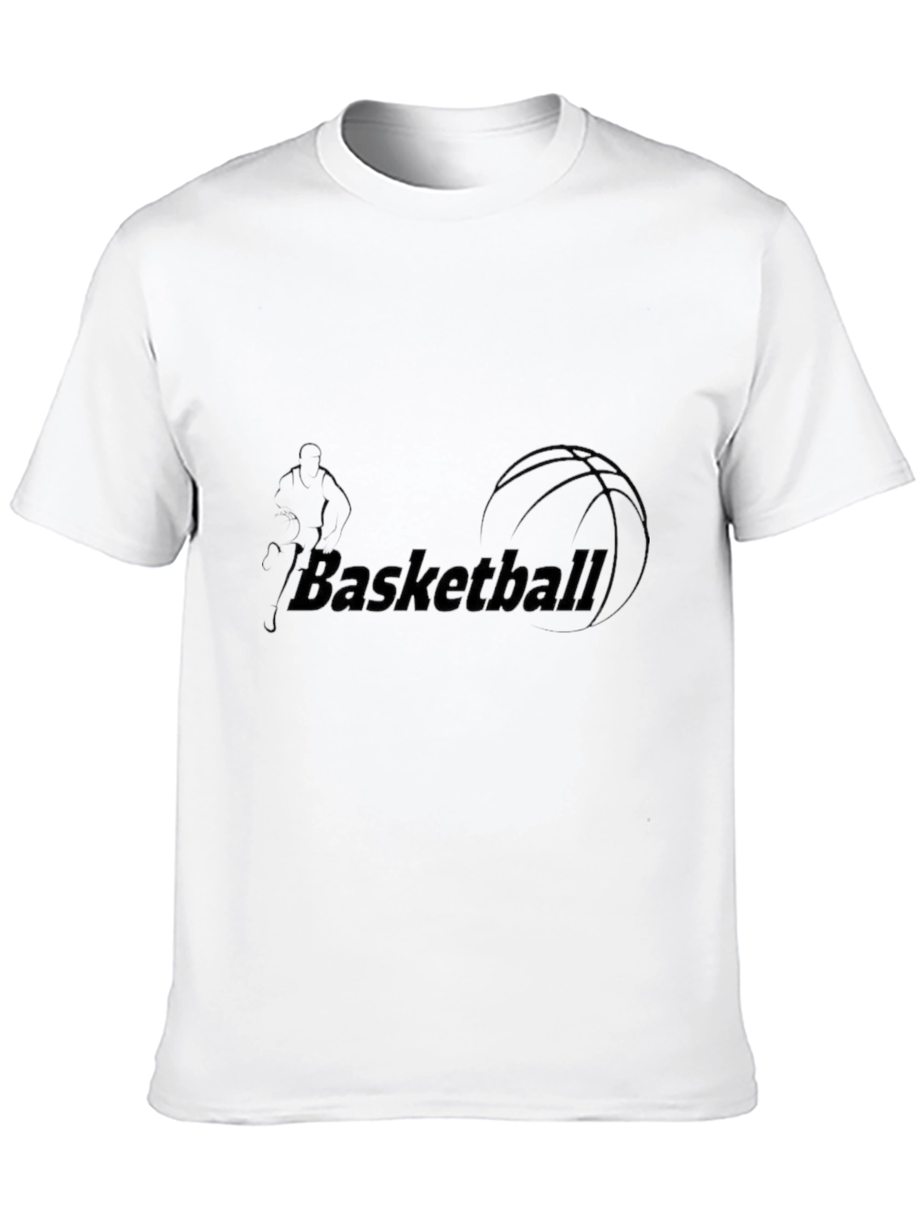 Basketball Graphic Tee - Black Cotton Blend T-Shirt