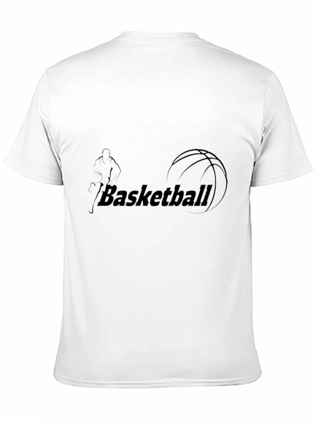 Basketball Graphic Tee - Black Cotton Blend T-Shirt