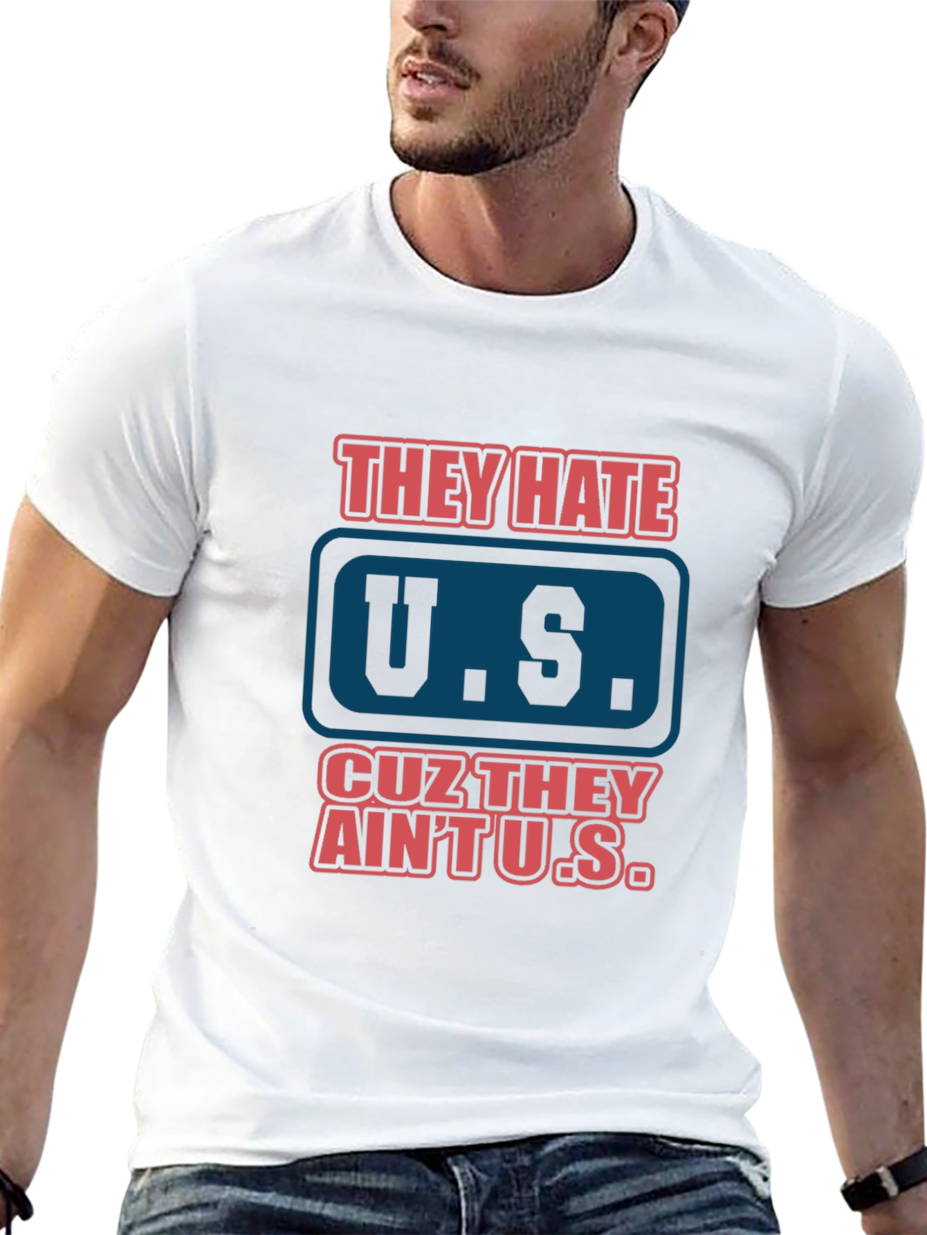 They Hate U.S. Graphic Tee - Patriotic Black T-Shirt