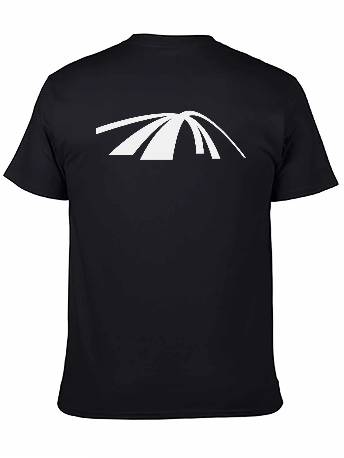 Modern White Archway Design on Black T-Shirt