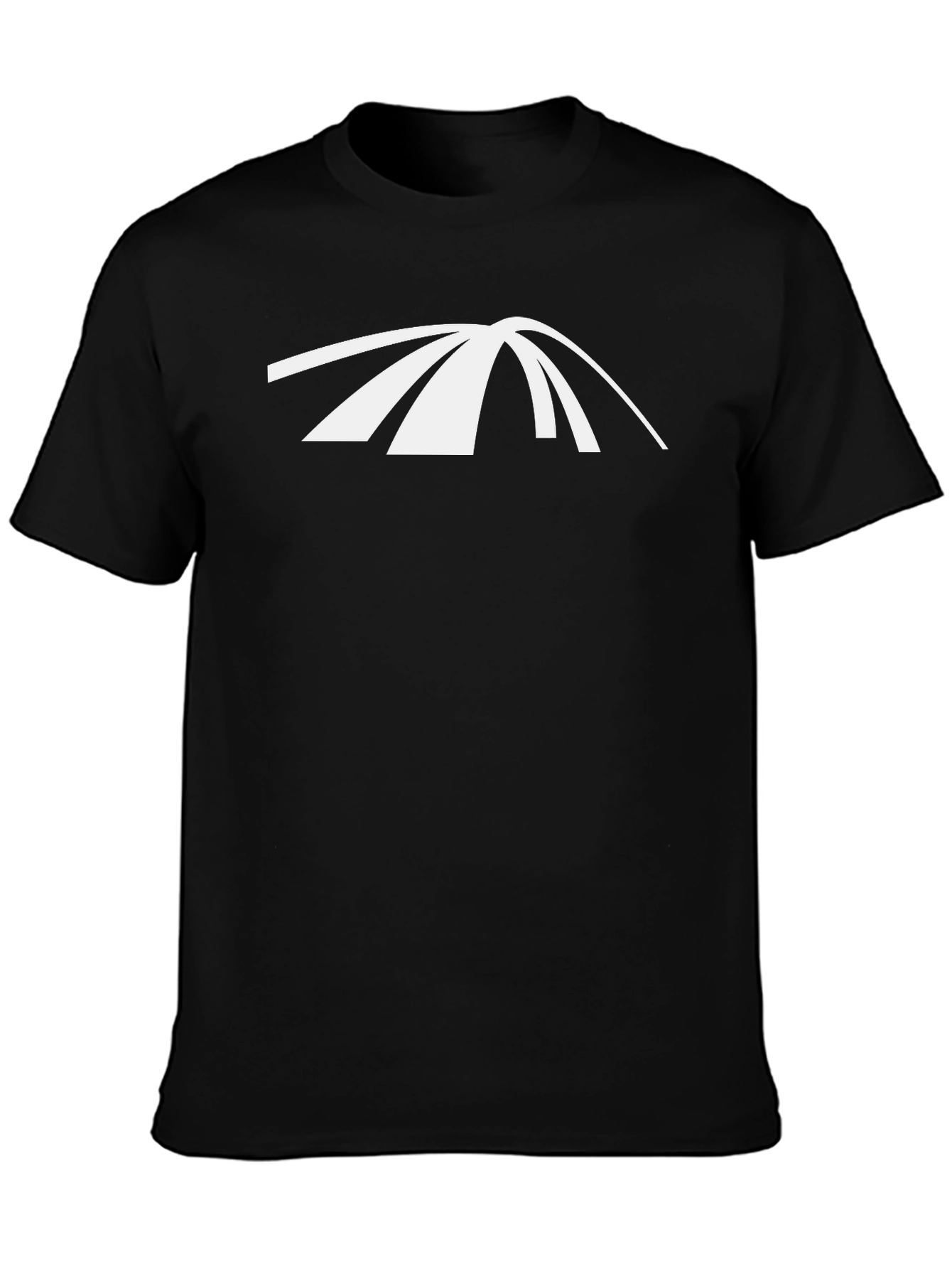 Modern White Archway Design on Black T-Shirt