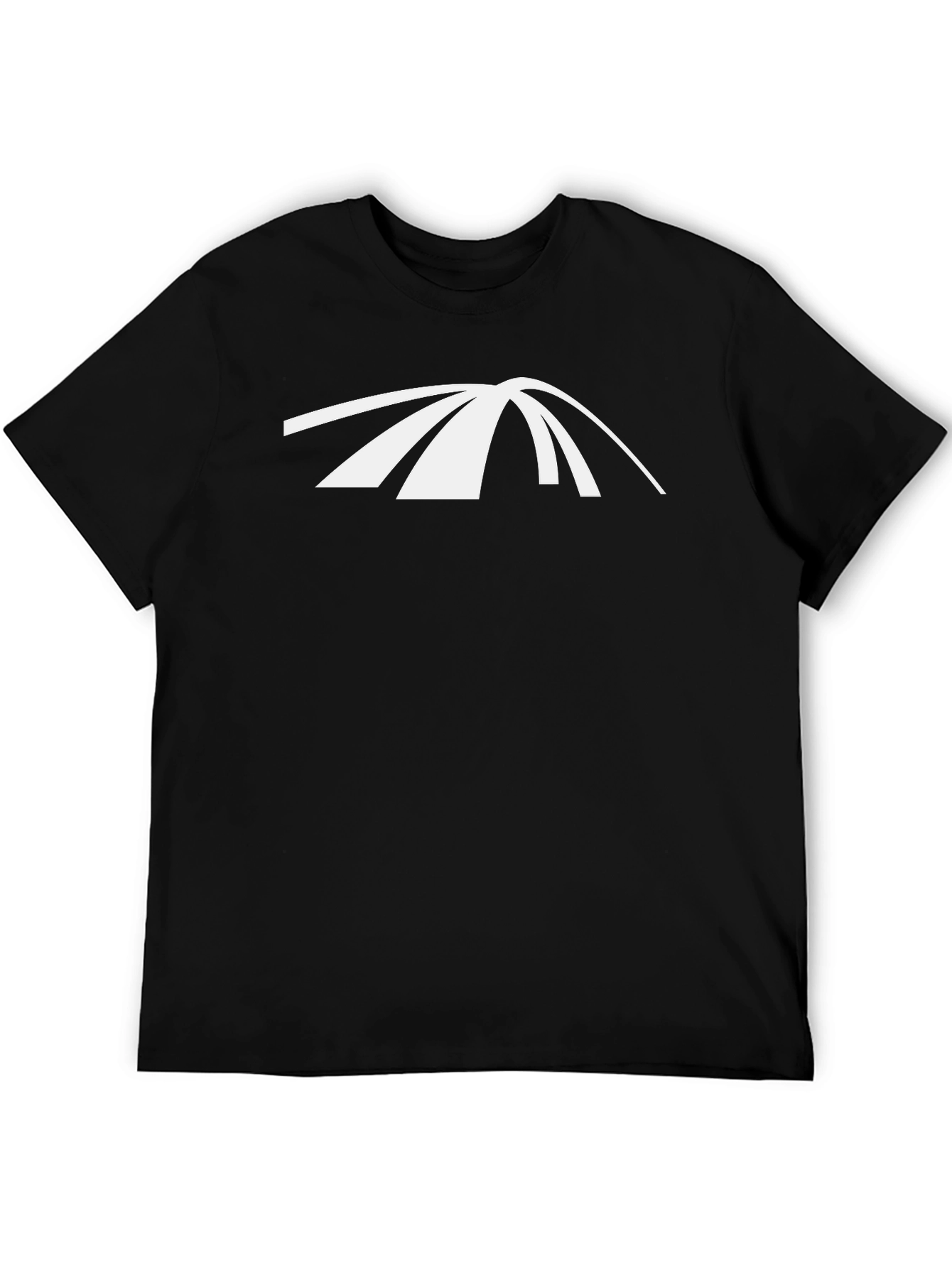 Modern White Archway Design on Black T-Shirt