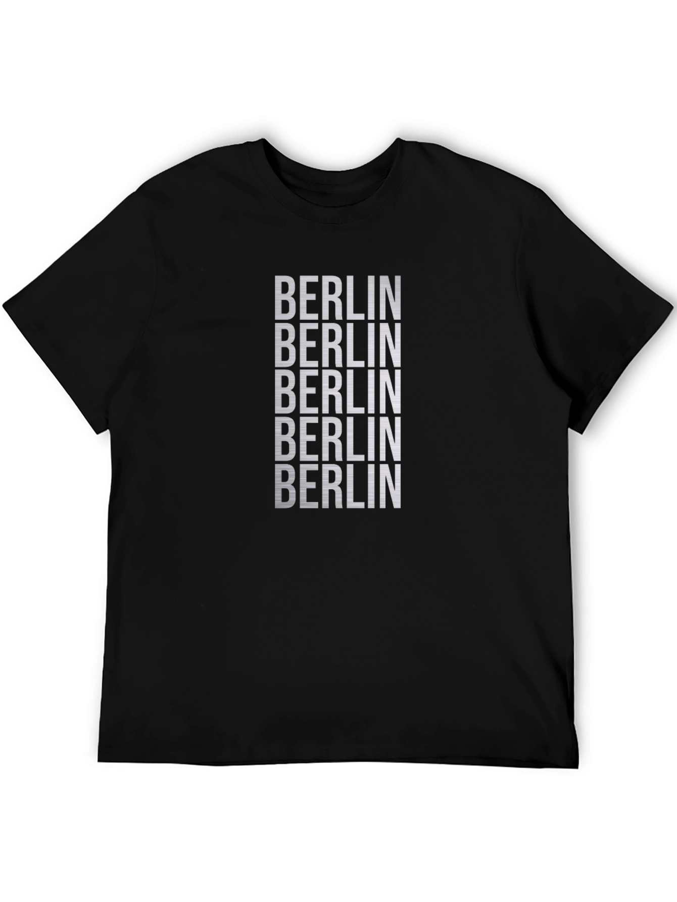 Berlin Text Stacked Black T-Shirt