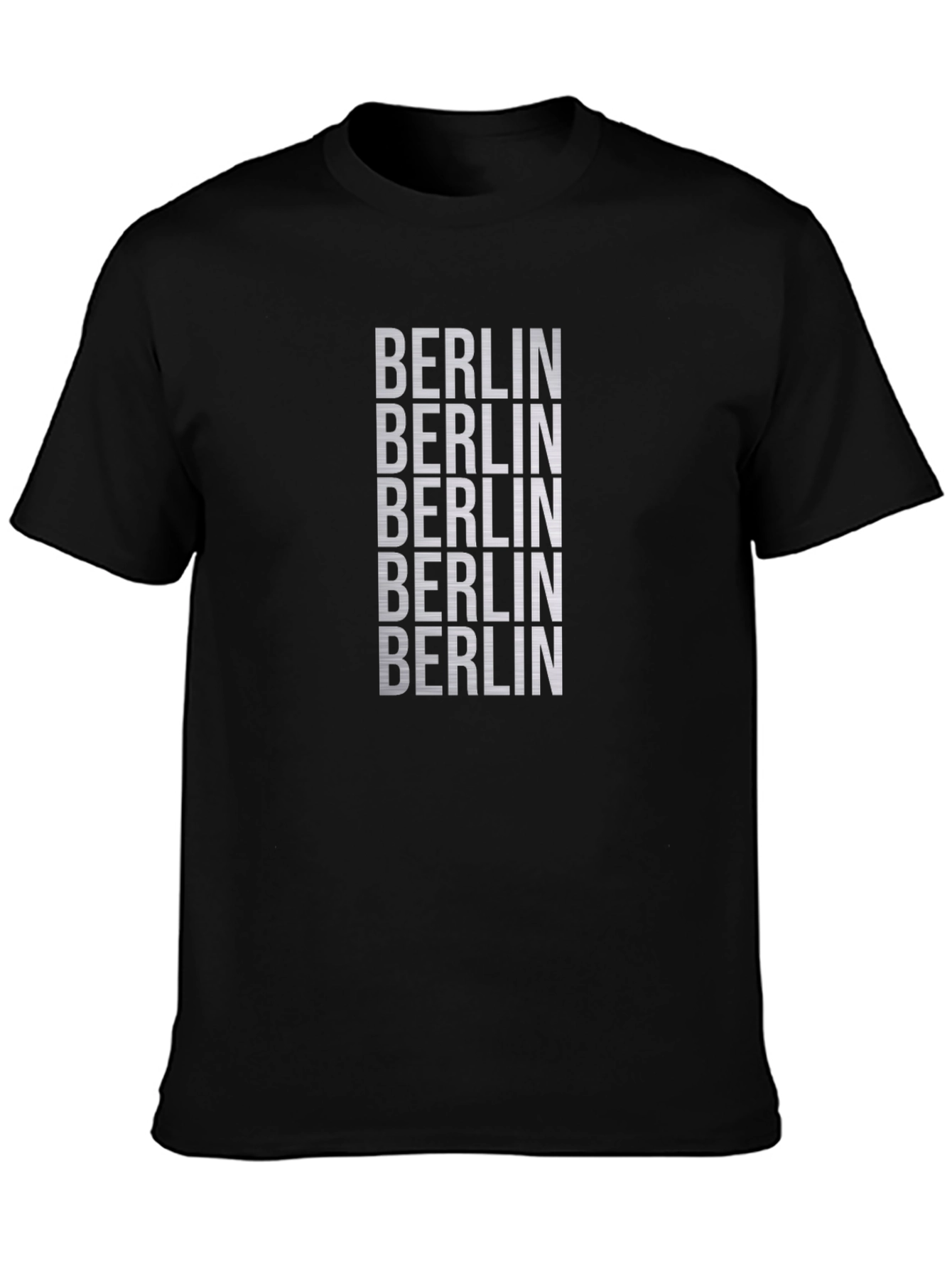 Berlin Text Stacked Black T-Shirt