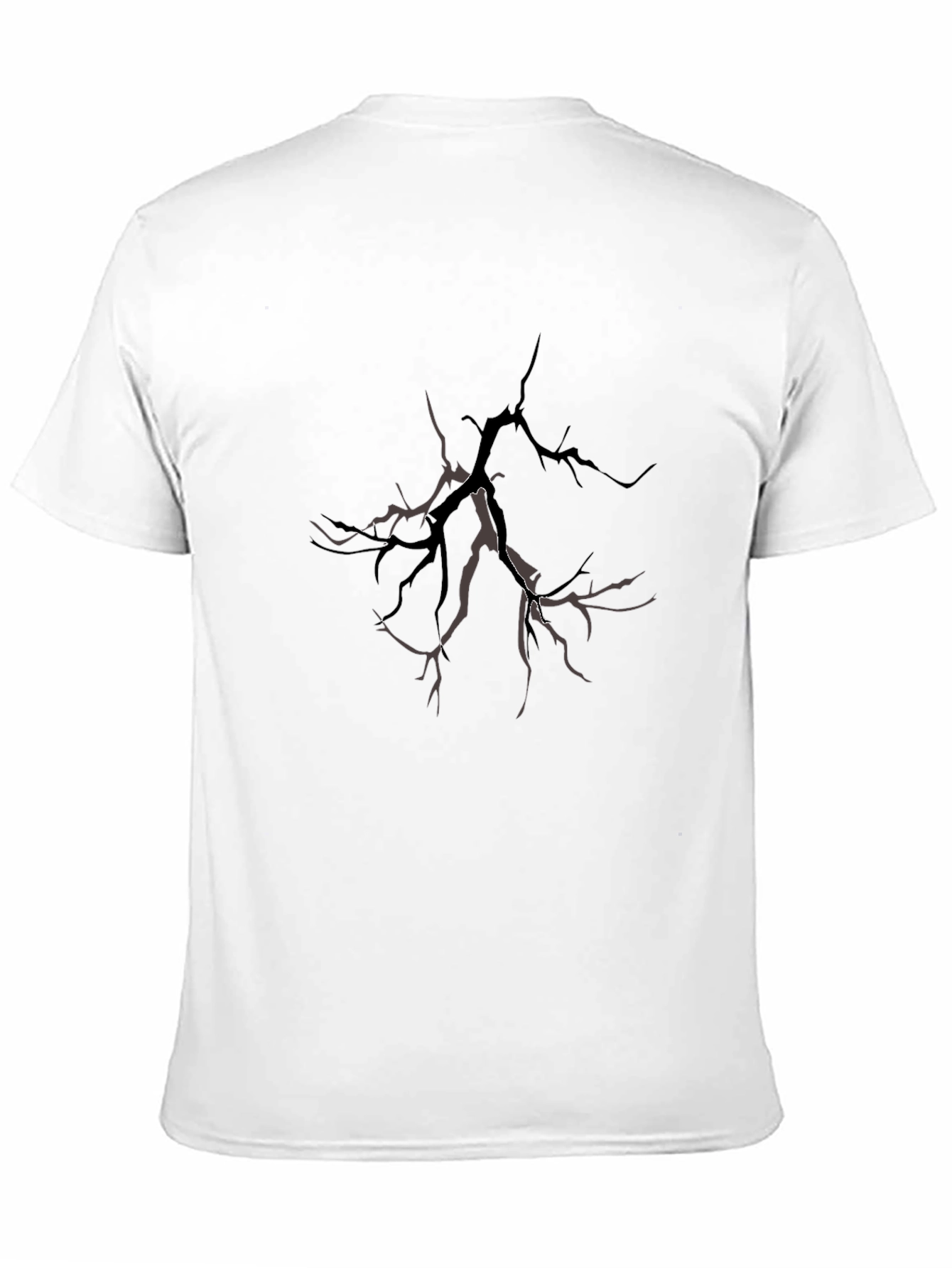 Mens Black T-Shirt with Tree Branch Design
