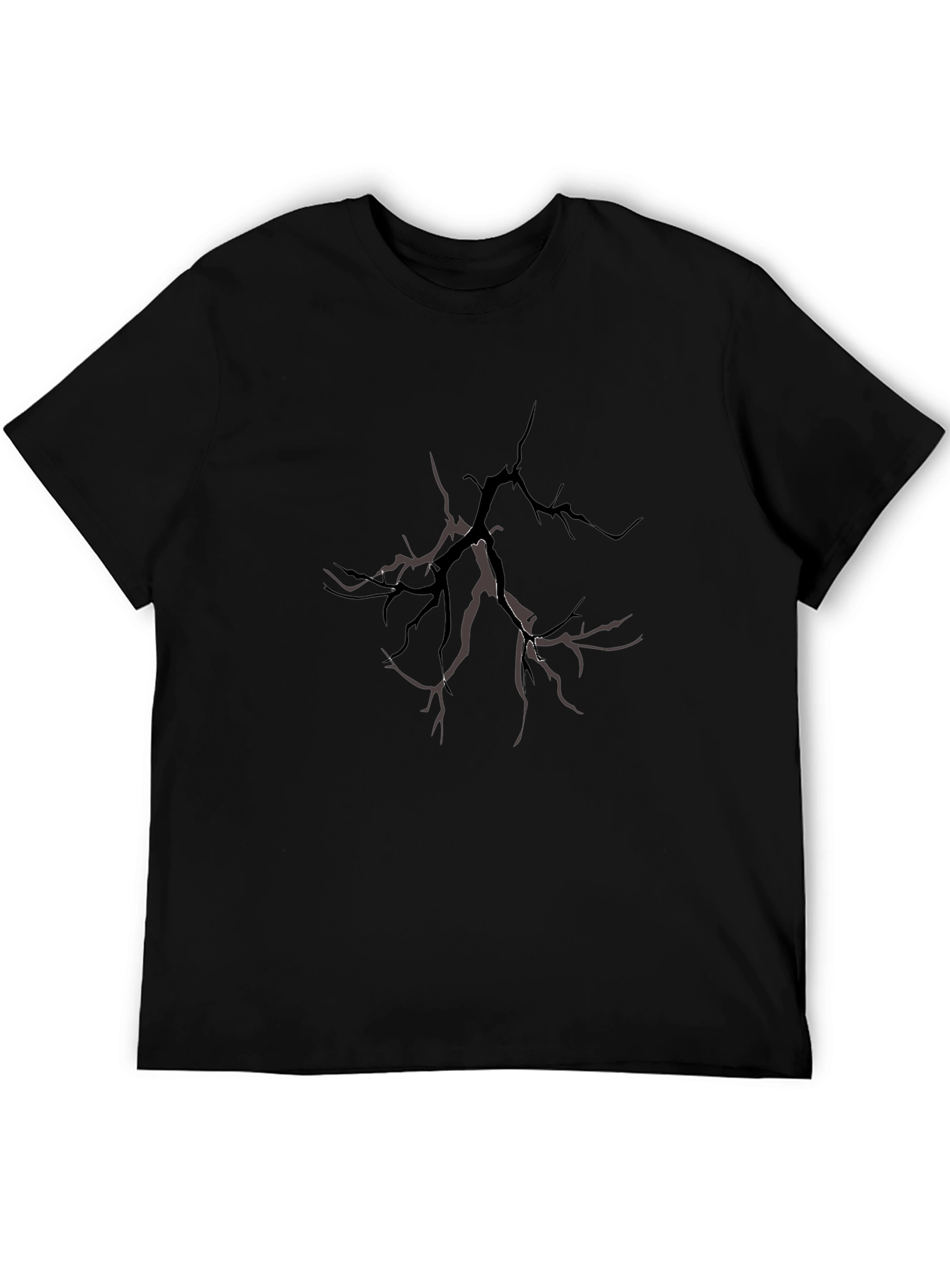 Mens Black T-Shirt with Tree Branch Design
