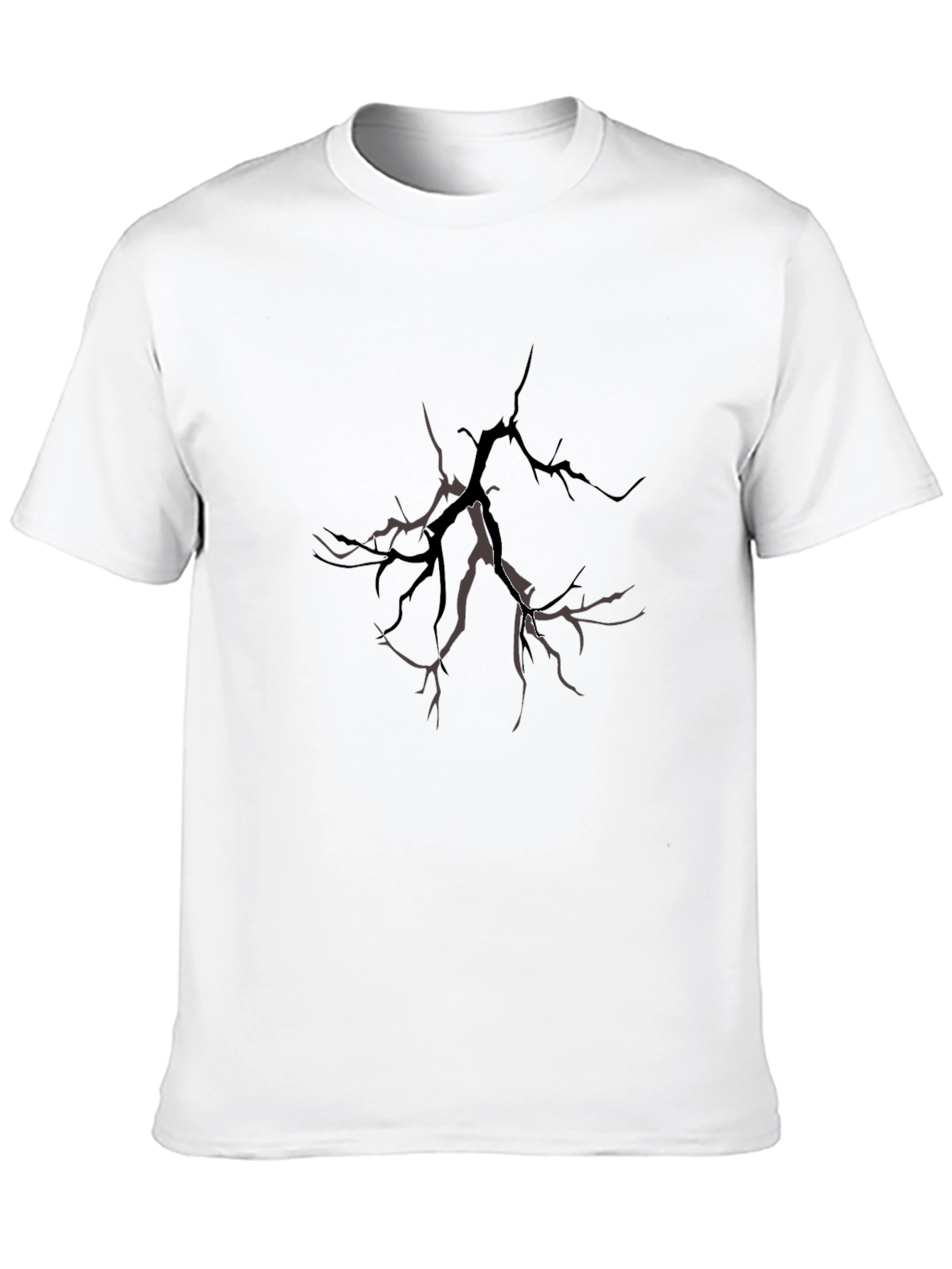 Mens Black T-Shirt with Tree Branch Design