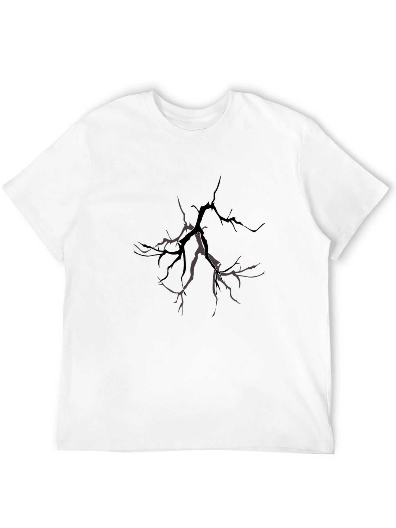 Mens Black T-Shirt with Tree Branch Design