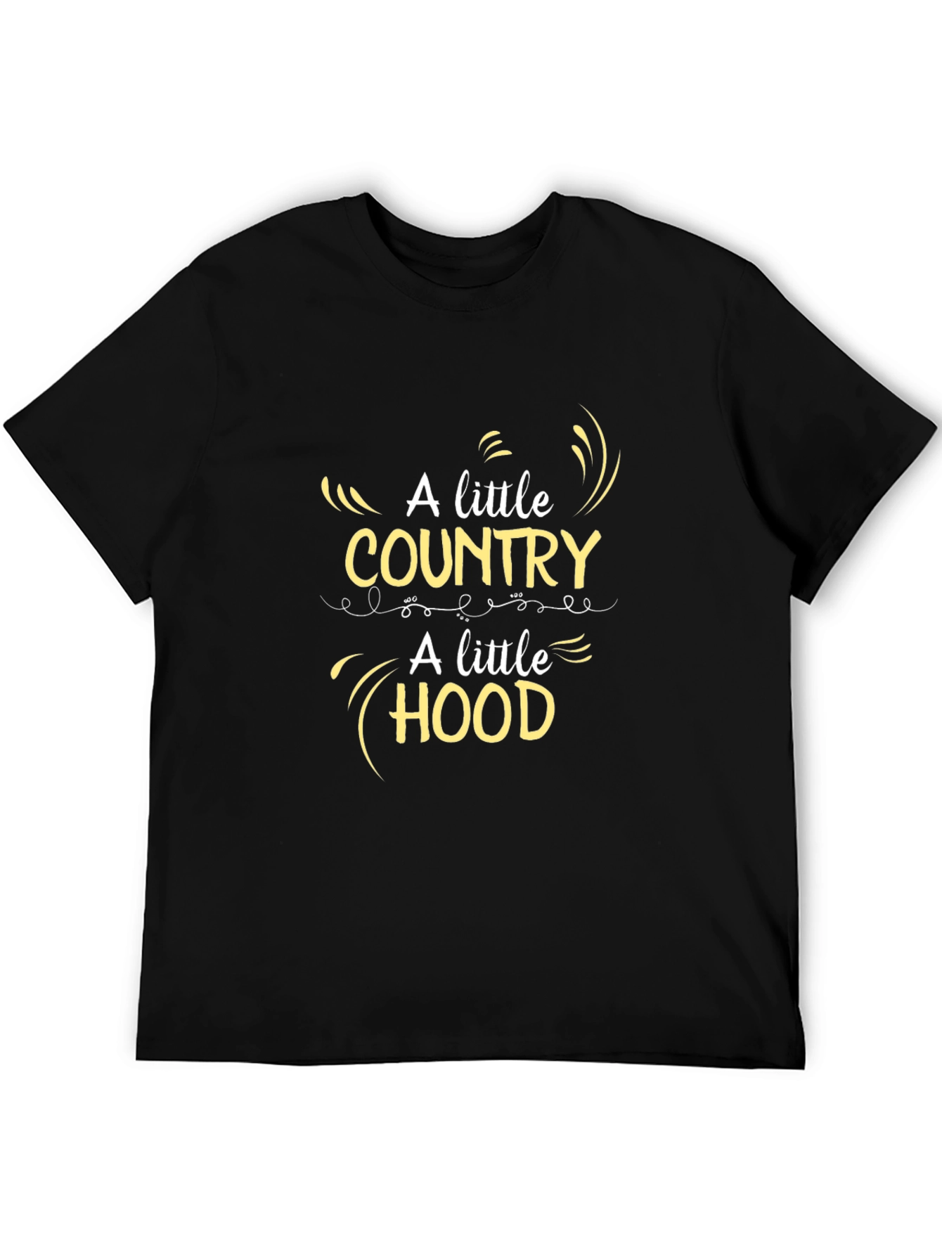 Country Hood Graphic Tee - Trendy Black T-Shirt