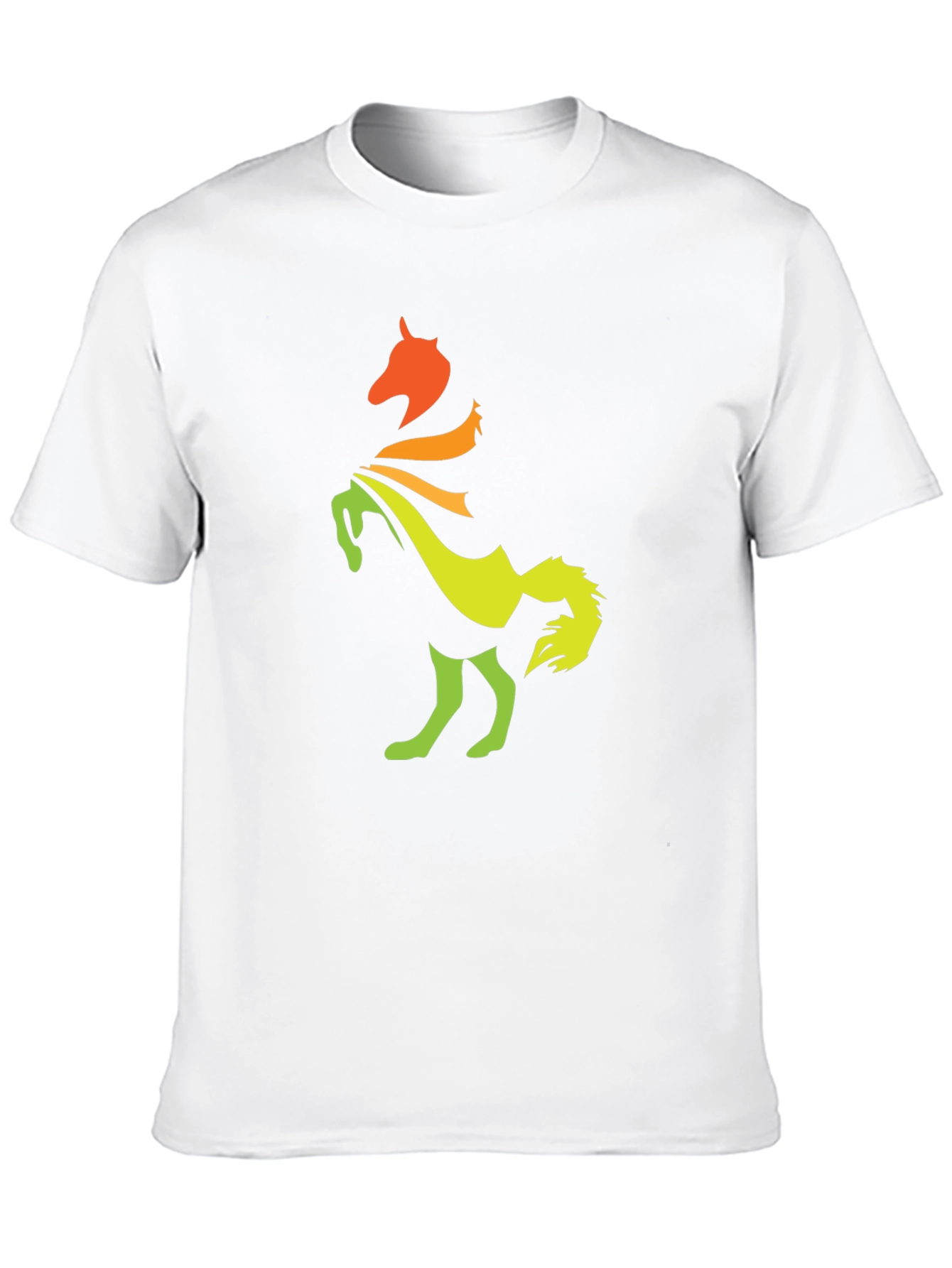 Gradient Horse Graphic Tee - Stylish Black T-Shirt