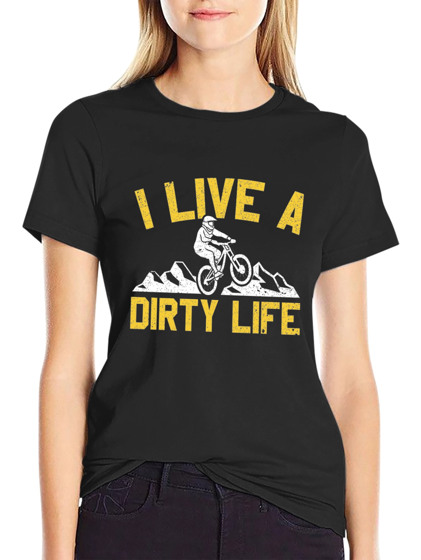 I Live a Dirty Life Mountain Bike Graphic T-Shirt
