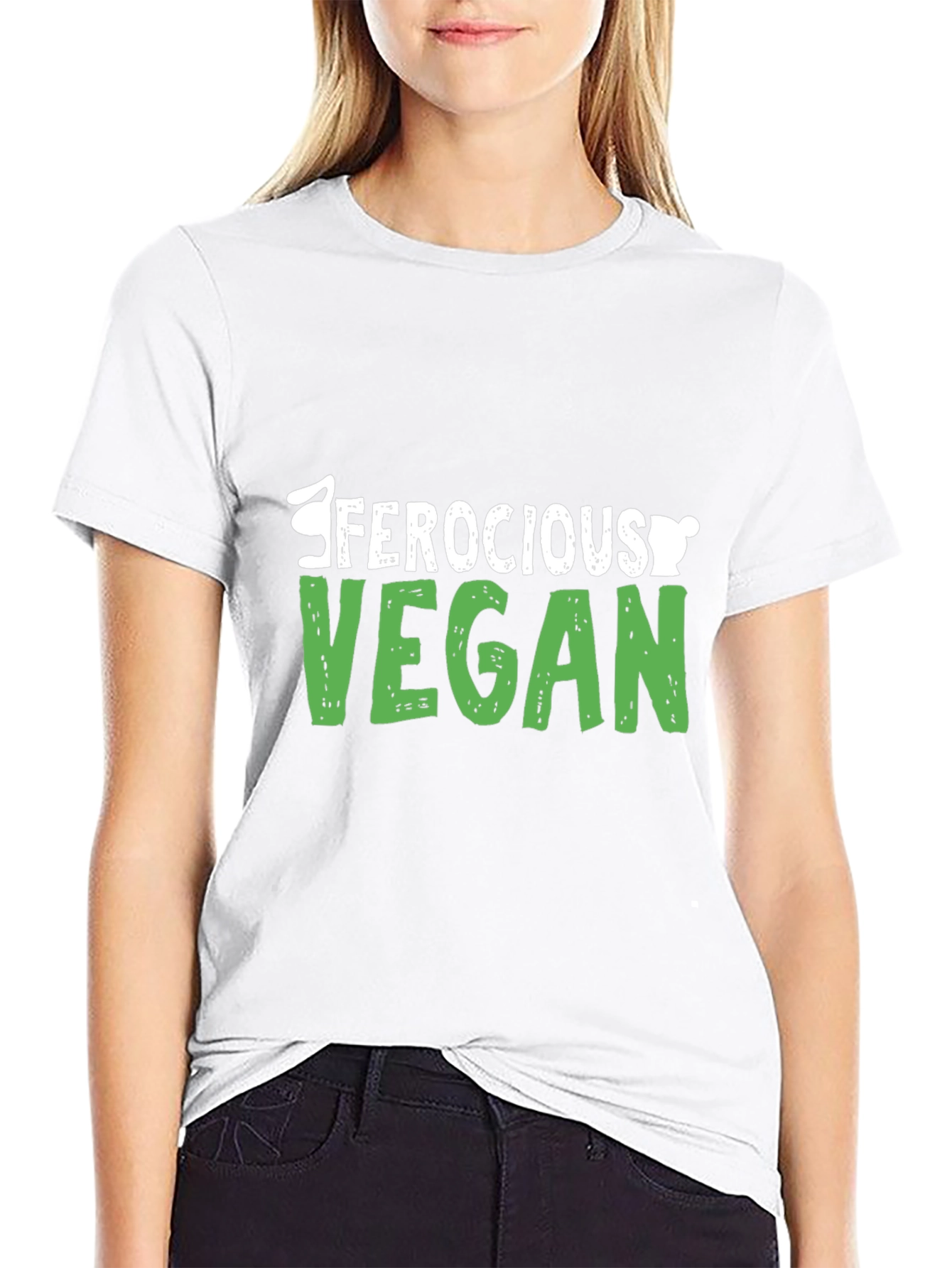 Ferocious Vegan Graphic T-Shirt - Black Cotton Tee