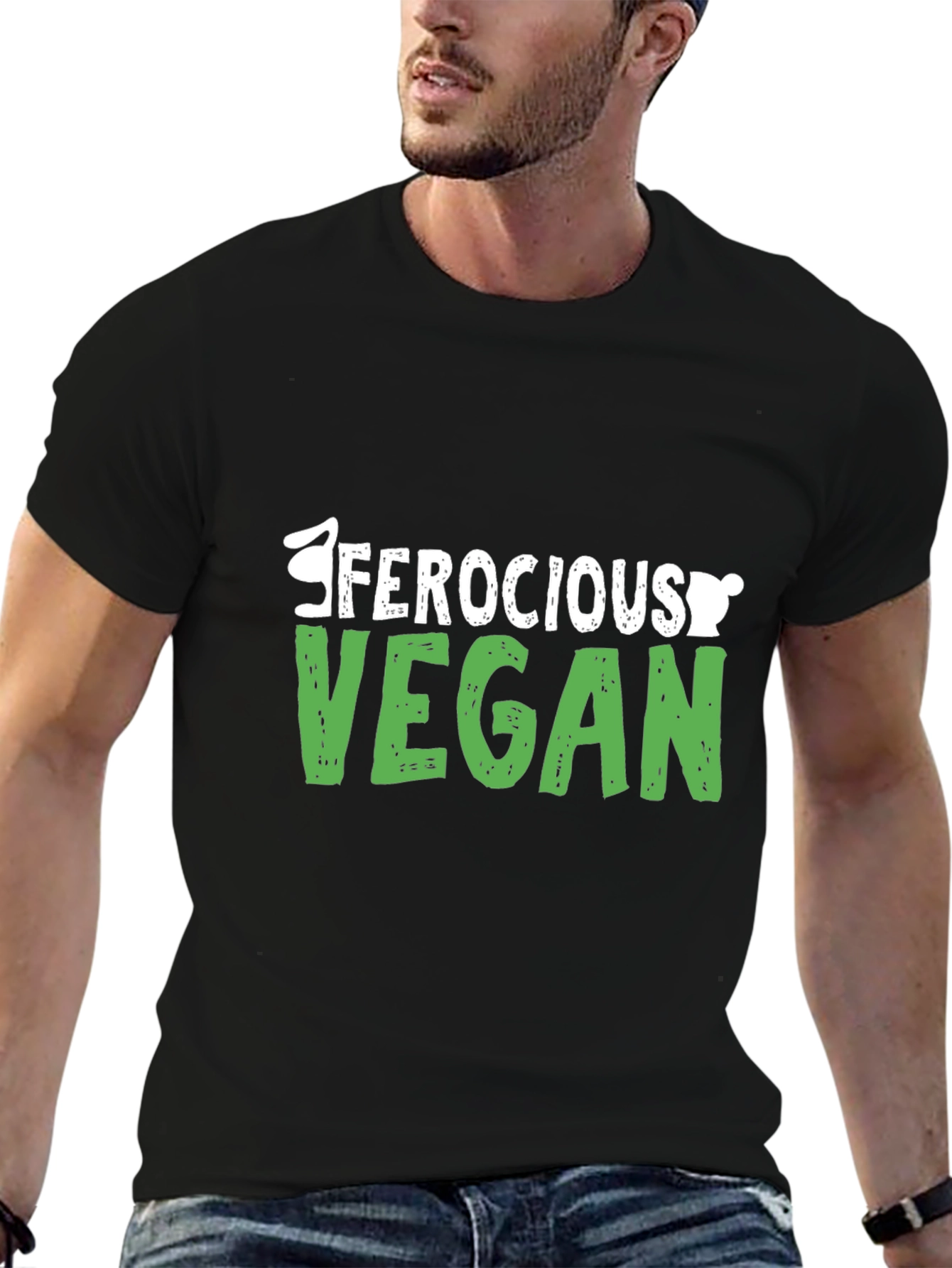 Ferocious Vegan Graphic T-Shirt - Black Cotton Tee