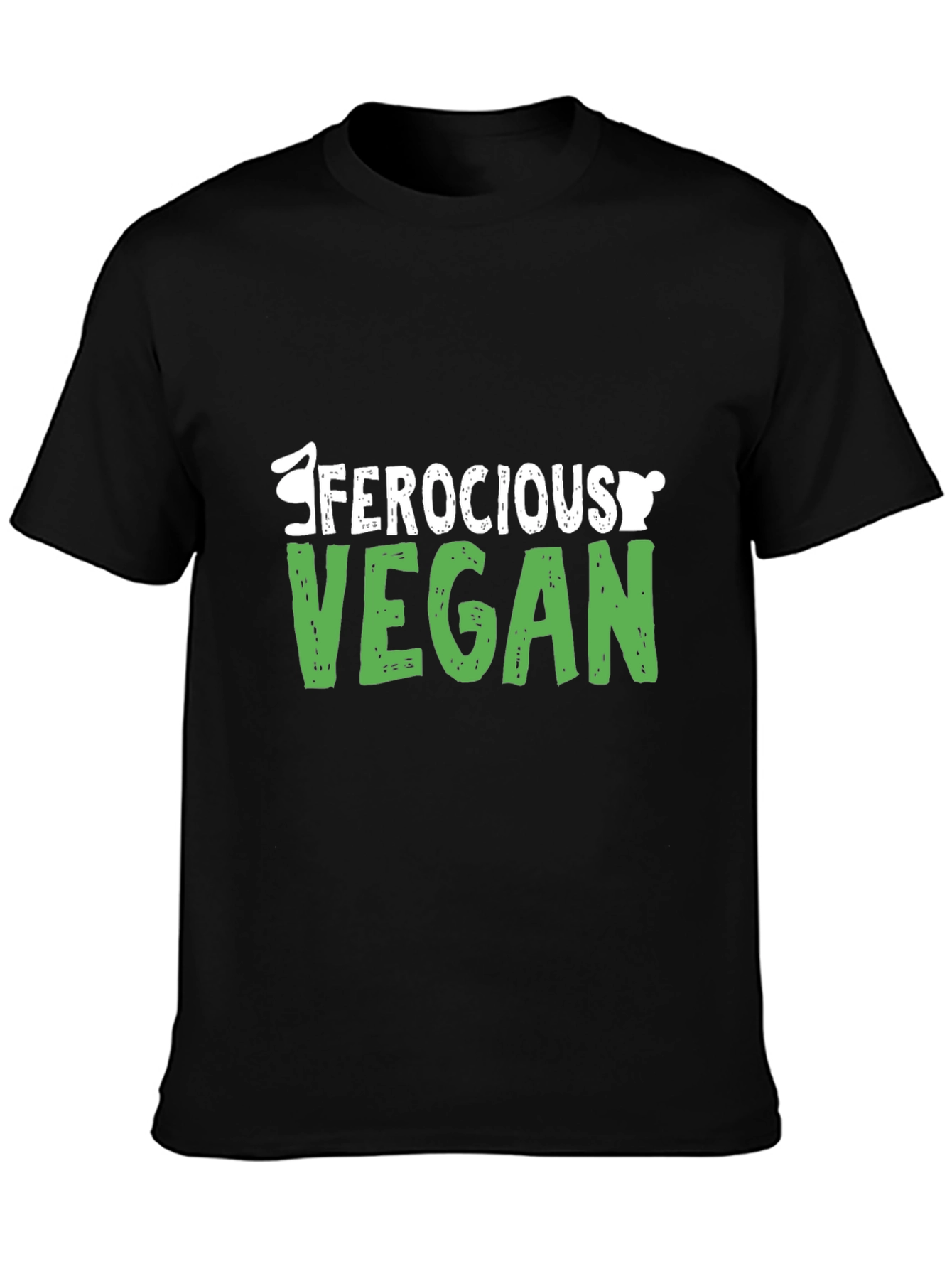 Ferocious Vegan Graphic T-Shirt - Black Cotton Tee