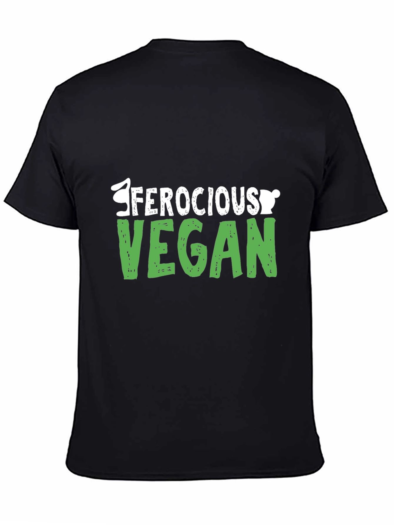 Ferocious Vegan Graphic T-Shirt - Black Cotton Tee