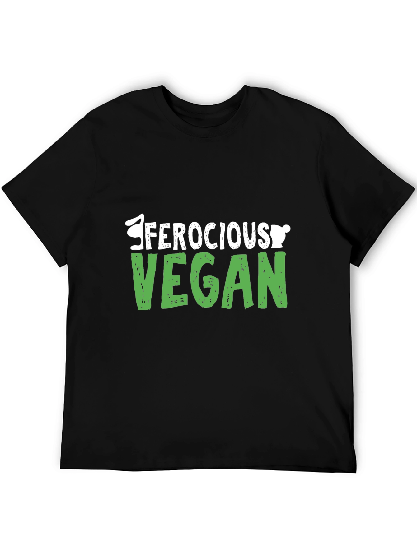 Ferocious Vegan Graphic T-Shirt - Black Cotton Tee