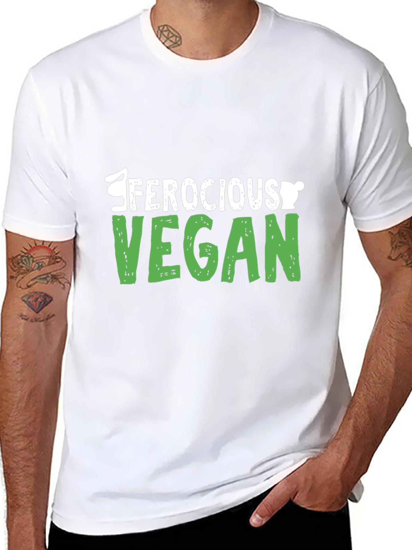 Ferocious Vegan Graphic T-Shirt - Black Cotton Tee