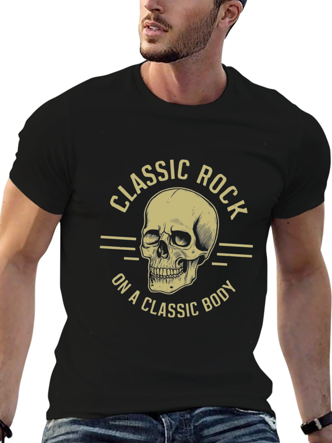 Classic Rock Skull Graphic T-Shirt