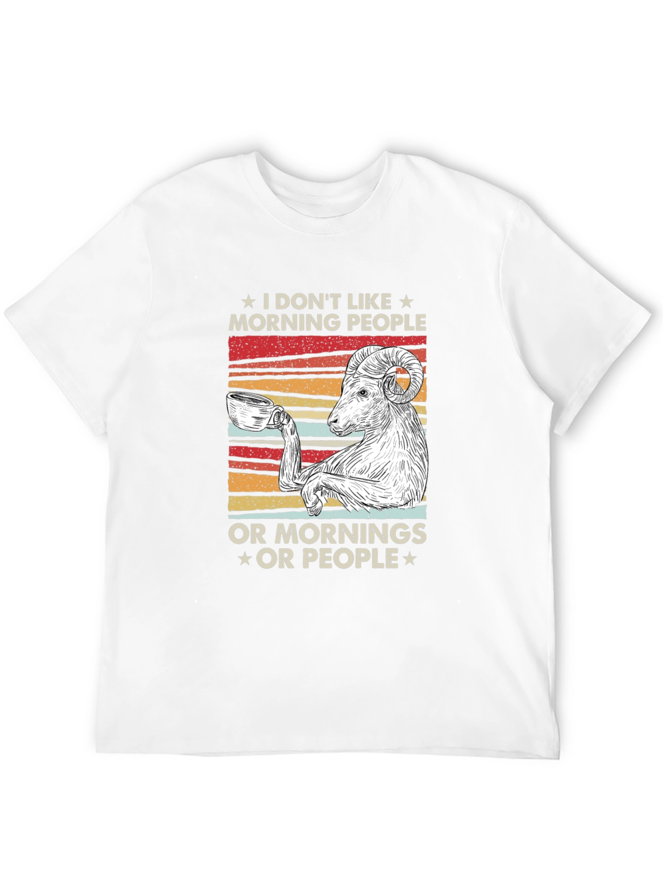 Funny Morning Goat T-Shirt - Coffee Lover Tee