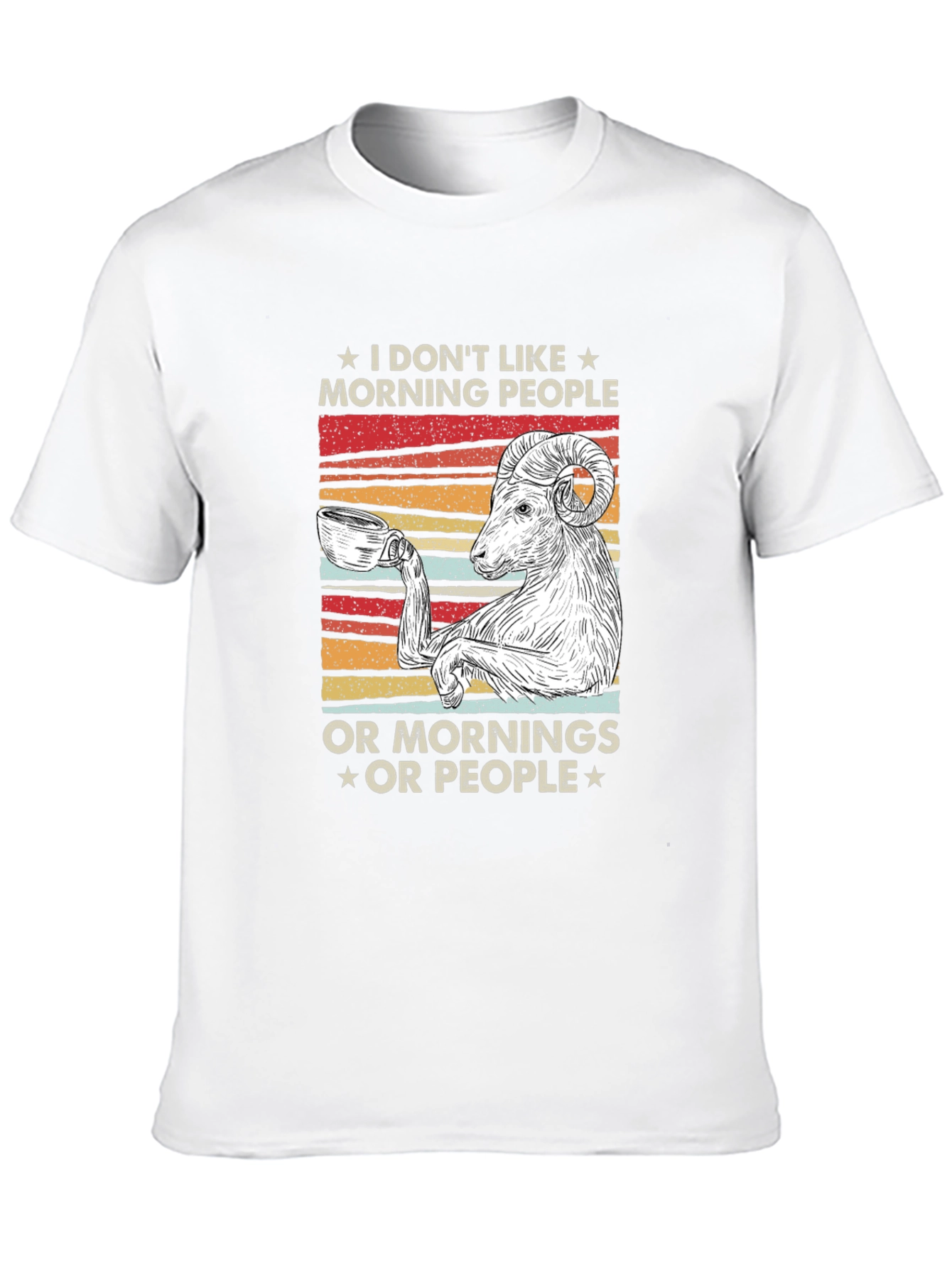 Funny Morning Goat T-Shirt - Coffee Lover Tee
