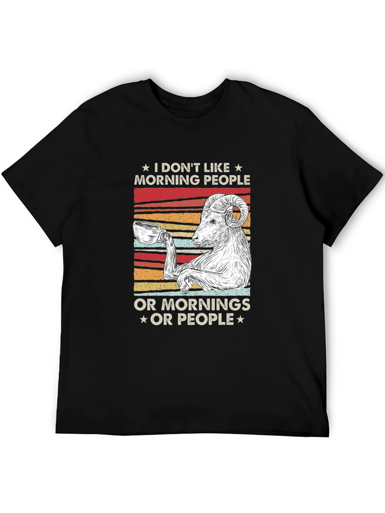 Funny Morning Goat T-Shirt - Coffee Lover Tee