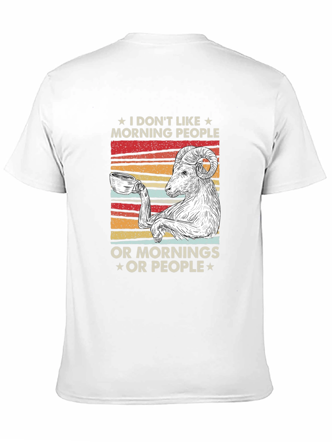 Funny Morning Goat T-Shirt - Coffee Lover Tee