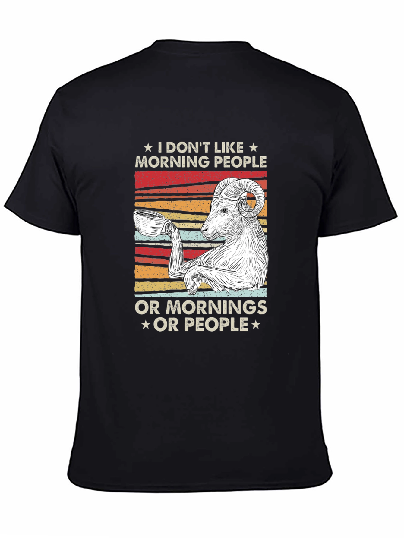 Funny Morning Goat T-Shirt - Coffee Lover Tee