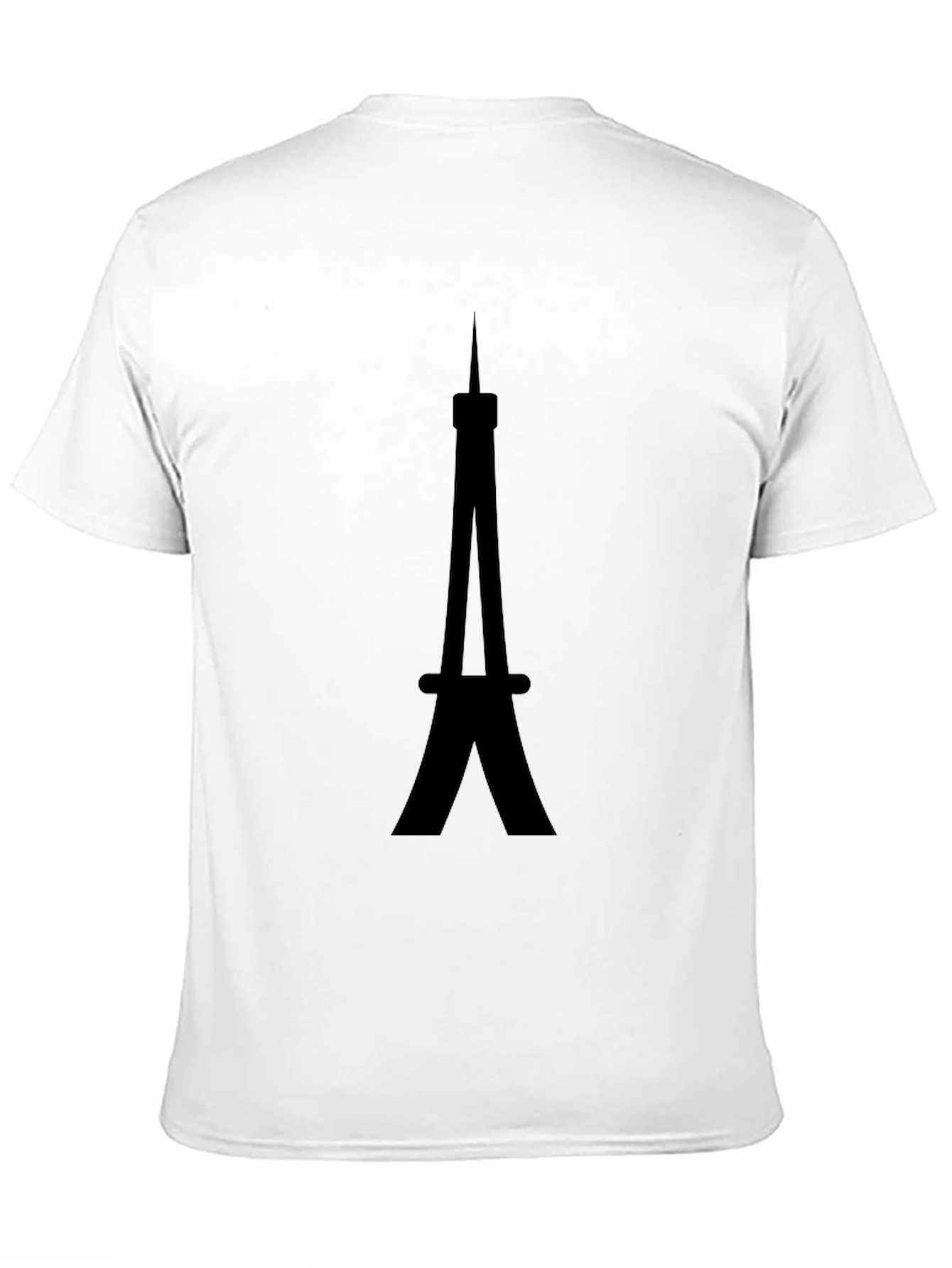 Eiffel Tower Graphic Tee - Black Cotton Casual Shirt