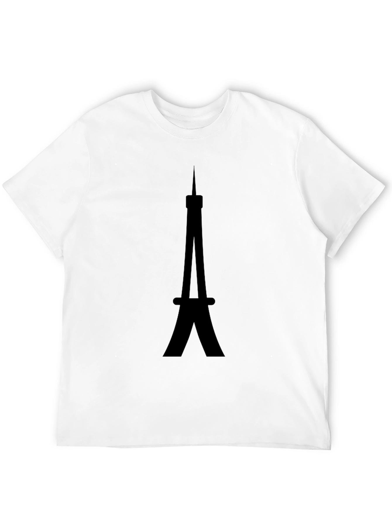 Eiffel Tower Graphic Tee - Black Cotton Casual Shirt
