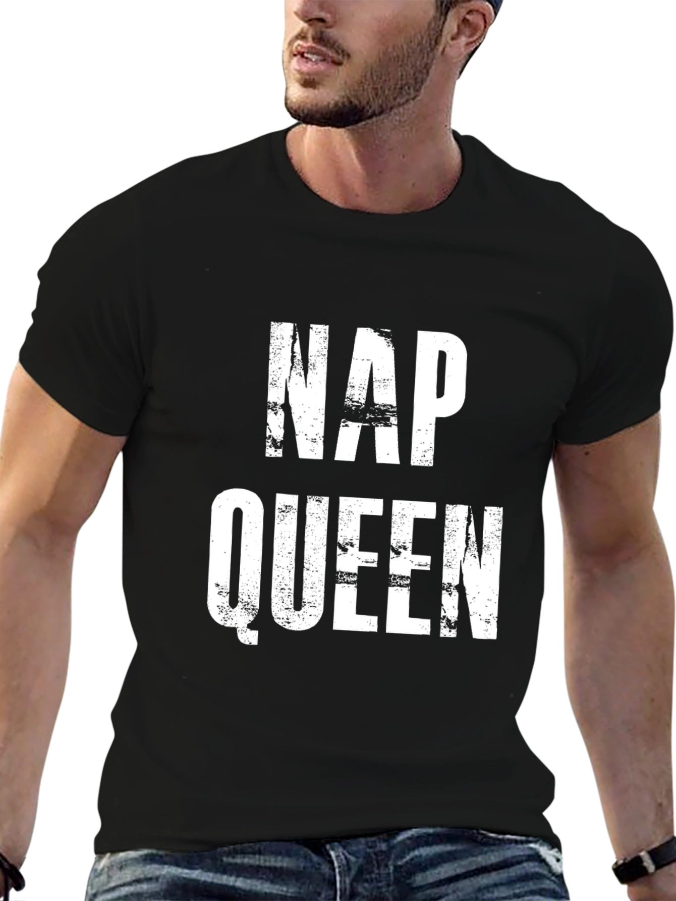 Nap Queen T-Shirt - Distressed Graphic Print