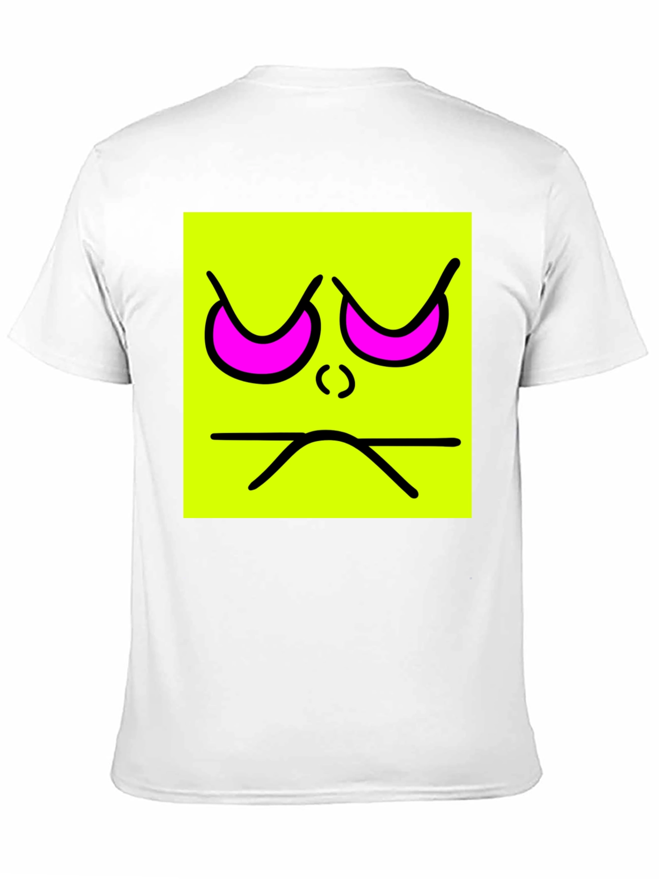 Grumpy Face Graphic Tee - Neon Square T-Shirt