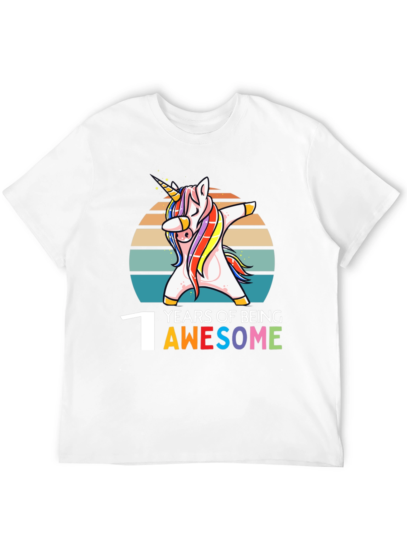 1st Birthday Unicorn Dabbing Awesome T-Shirt