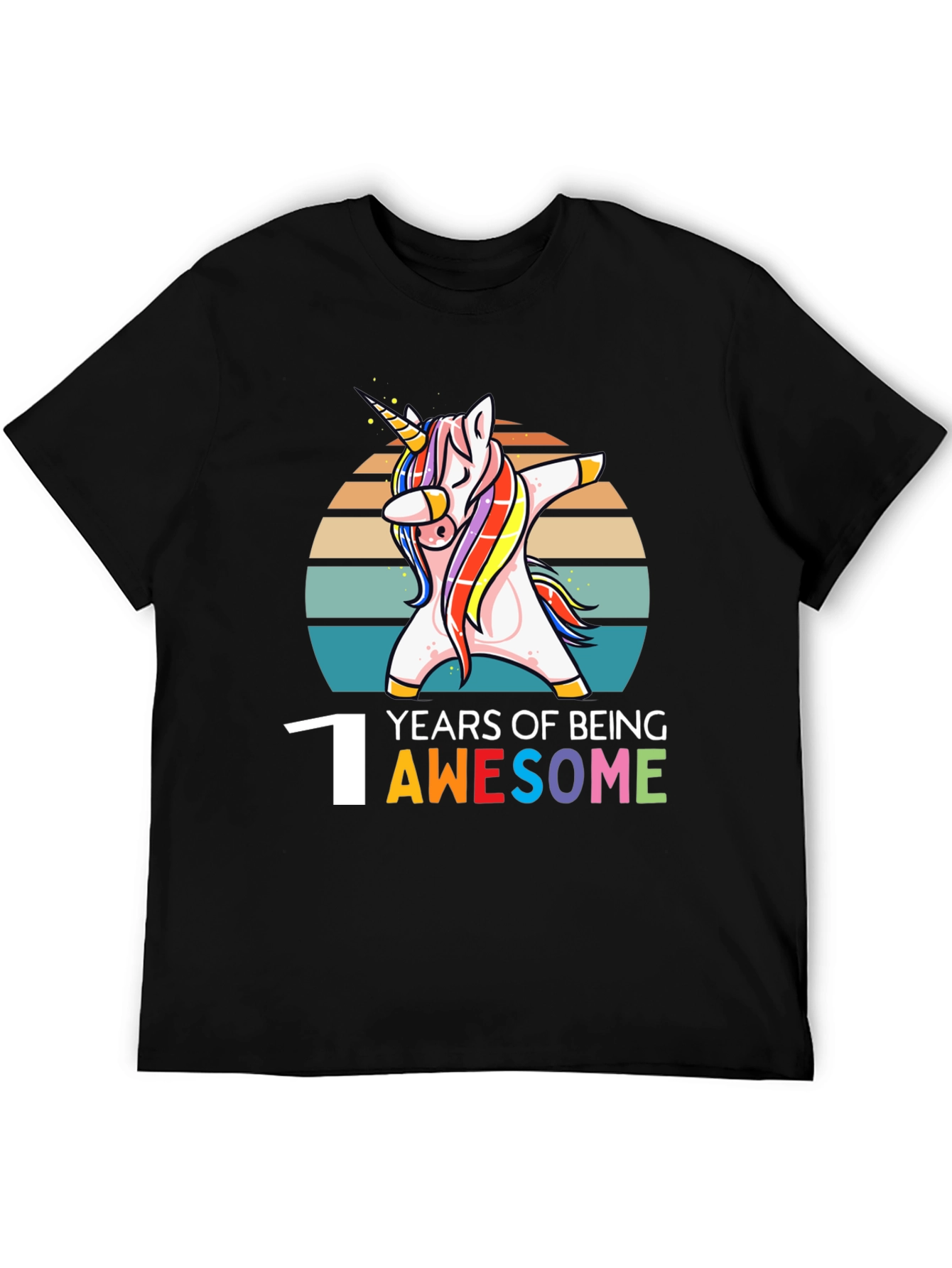 1st Birthday Unicorn Dabbing Awesome T-Shirt