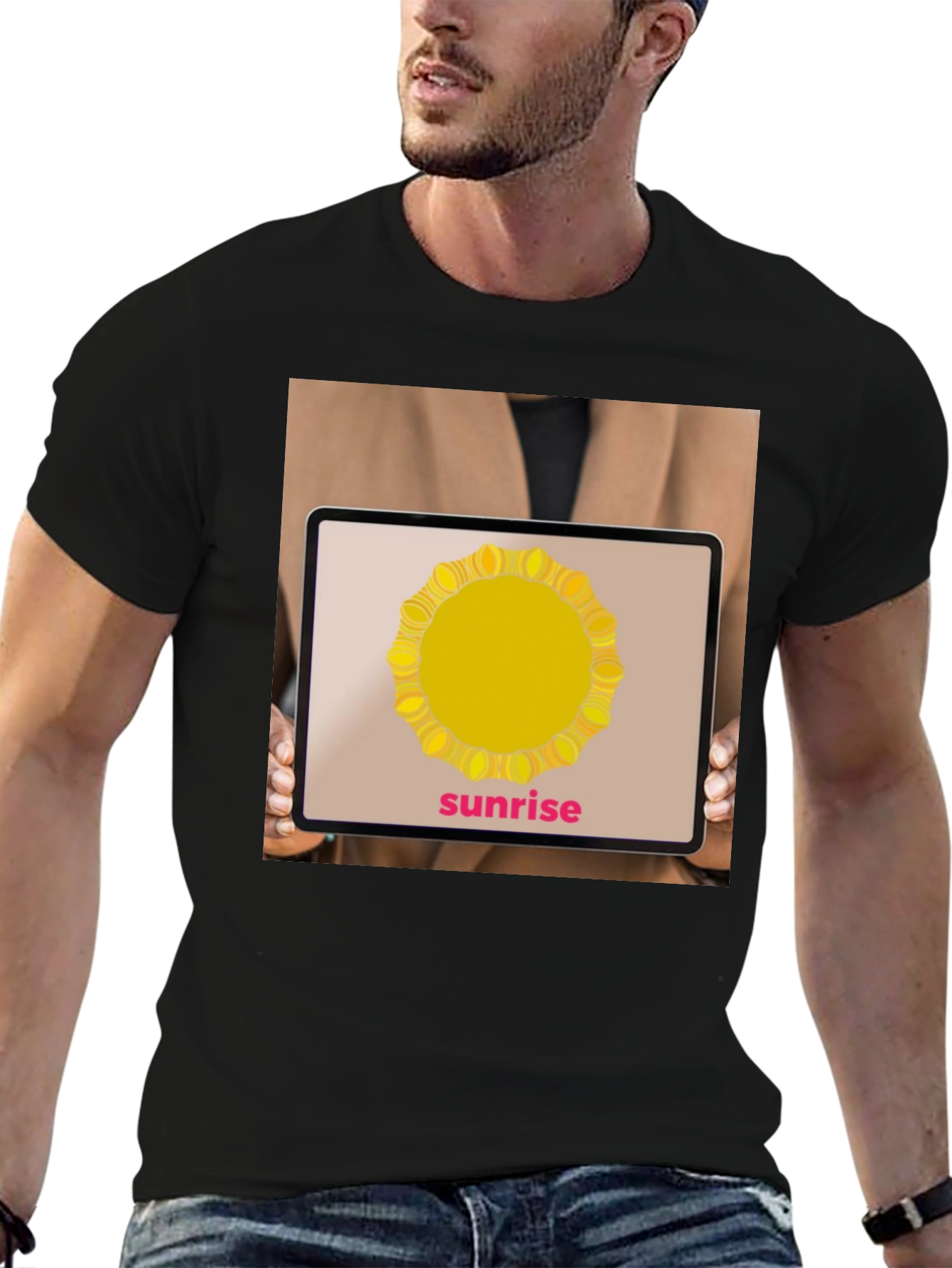 Sunrise Graphic T-Shirt - Stylish Black Tee