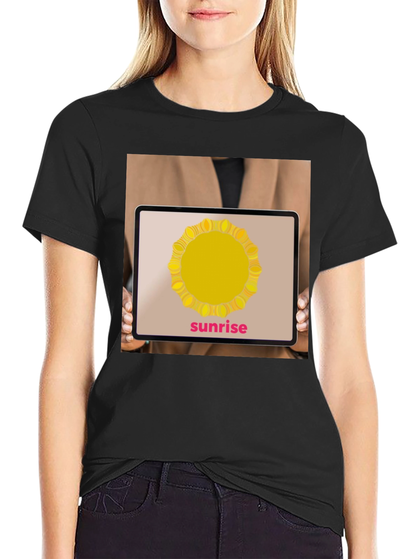 Sunrise Graphic T-Shirt - Stylish Black Tee