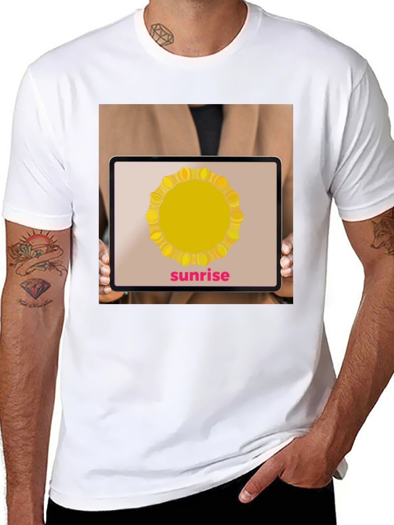 Sunrise Graphic T-Shirt - Stylish Black Tee