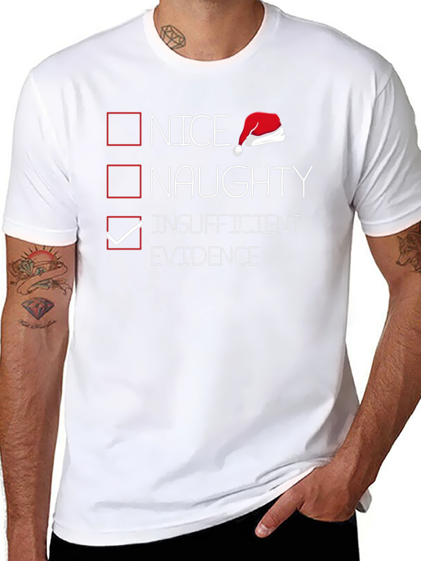 Funny Christmas List T-Shirt - Insufficient Evidence