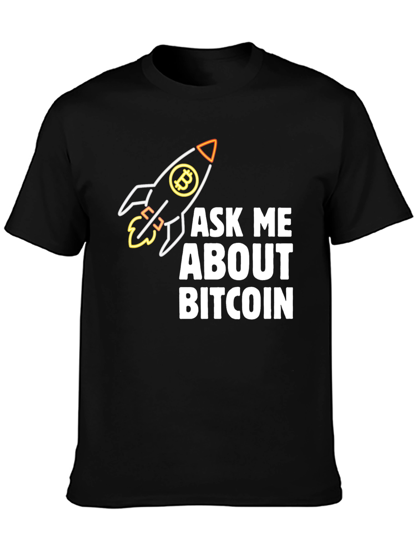 Ask Me About Bitcoin Rocket T-Shirt