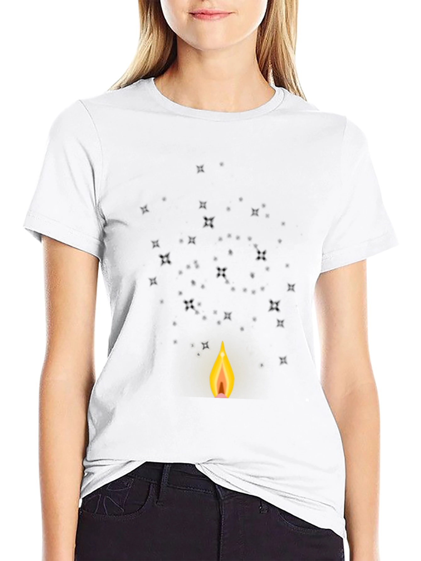 Sparkling Flame Graphic Tee - Classic Black